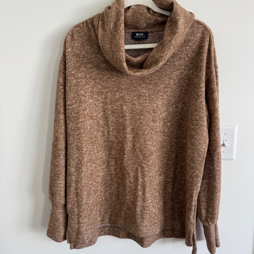 Maeve Brown Cowl-Neck Sweater
